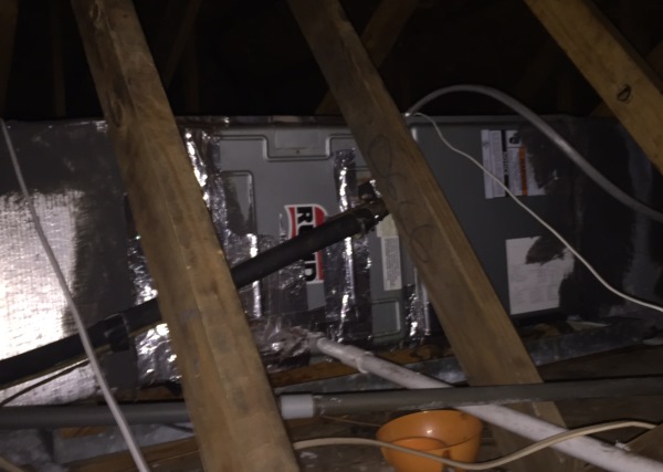 air handler covered in tape