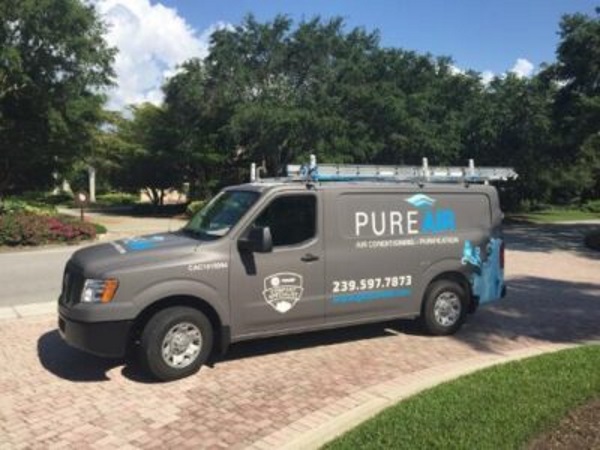 Naples air conditioning company service vehicle
